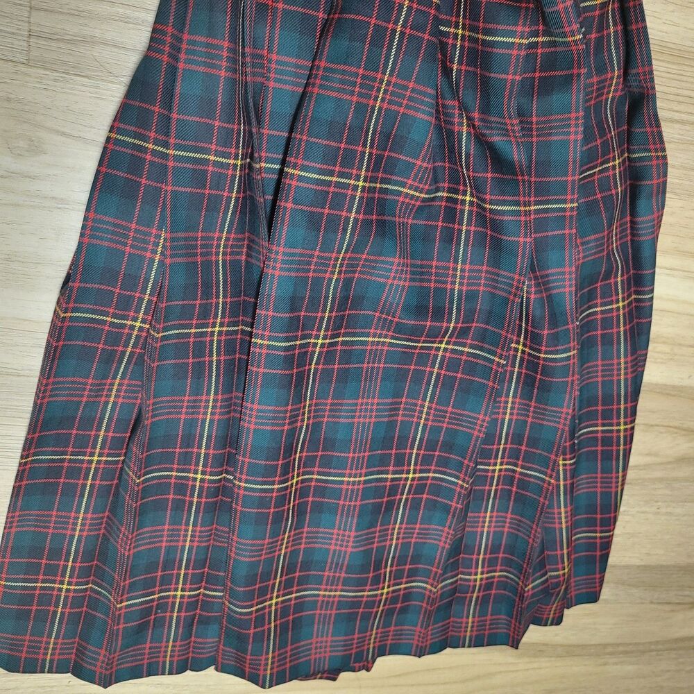 Pendleton Pleated Skirt Size 8 Womens Multicolor Tartan Plaid Pure Virgin Wool - Picture 5 of 12